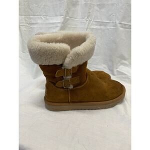 Koolaburra by Ugg Sulana Short Buckle Boots Women's Size 6 Tan Suede